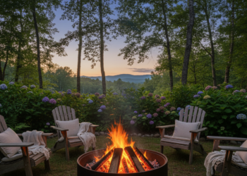 Feuerstelle in der Nähe