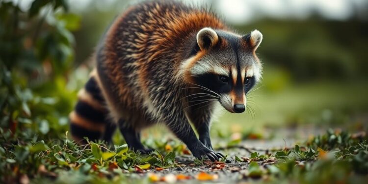 Waschbär Spuren