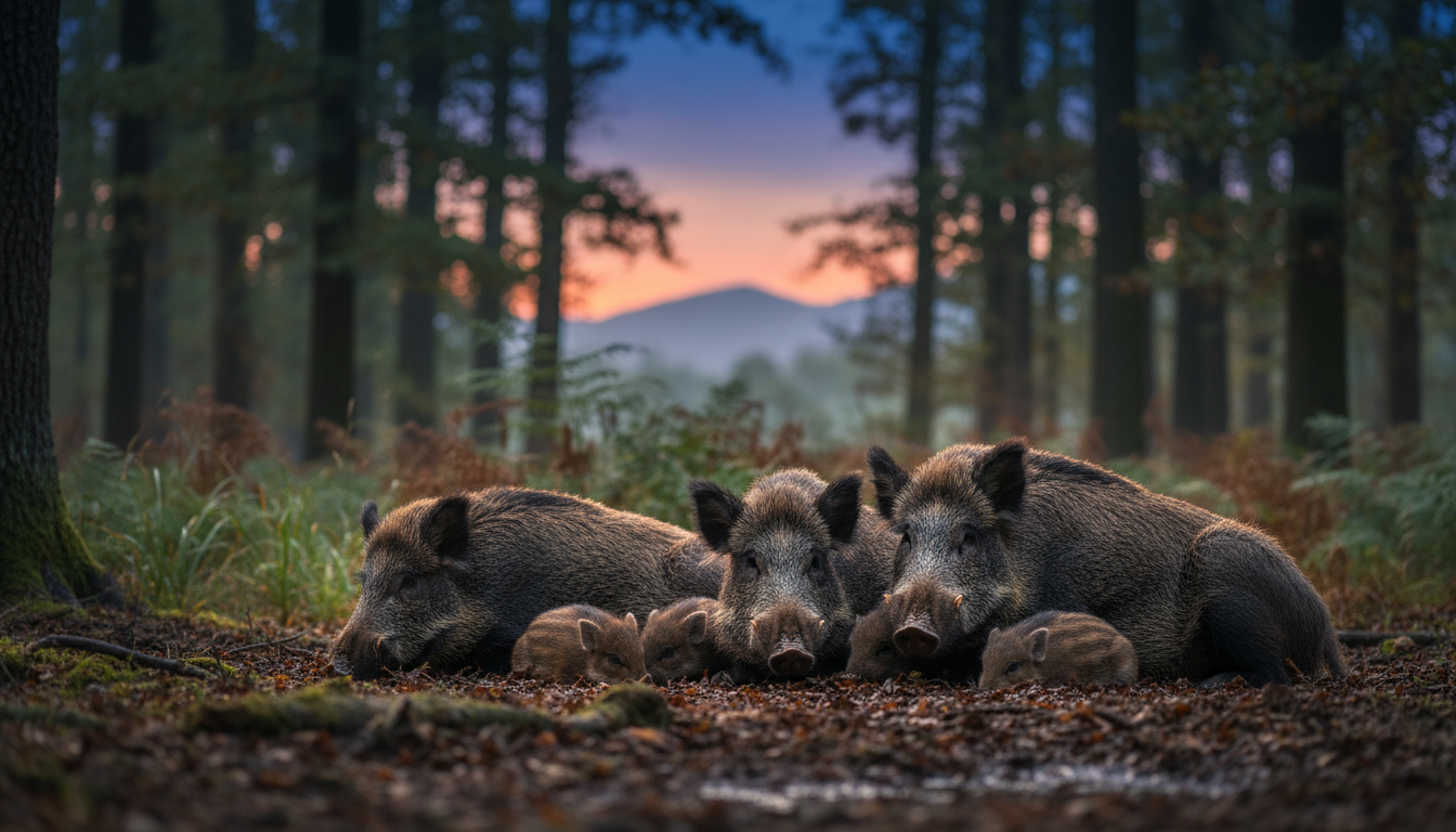 dämmerung wildschweine
