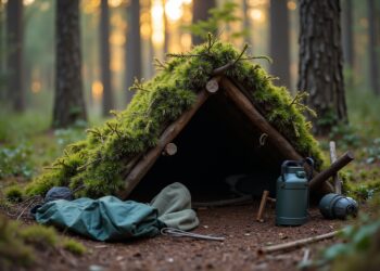 notunterkunft im wald-Titel