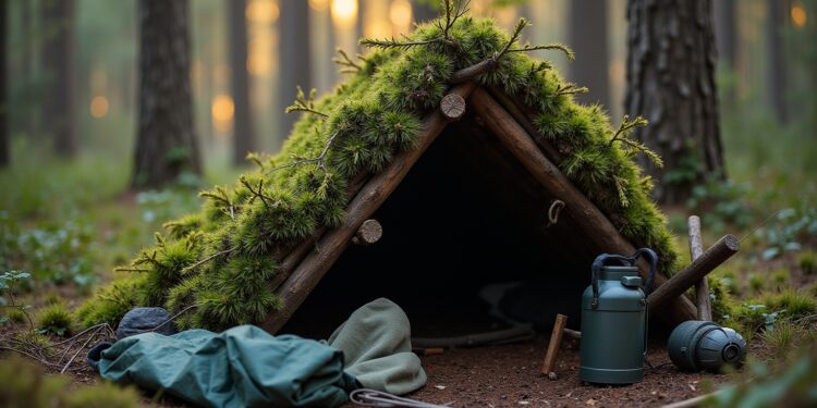 notunterkunft im wald-Titel