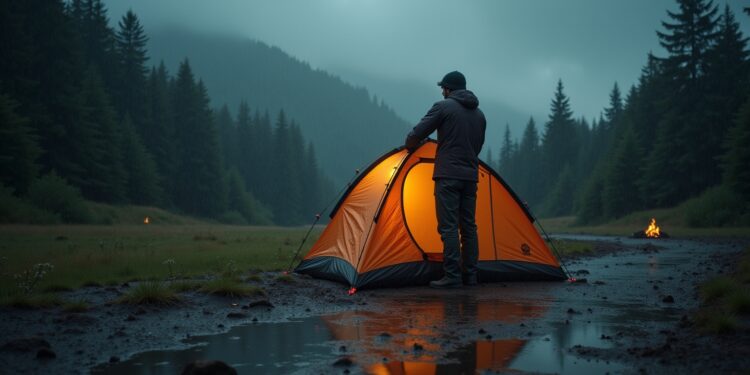 zelt aufbauen regen-Titel
